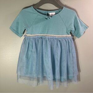 Hanna Andersson Toddler Girls Tutu Dress,‎ Light Blue, Size 75/12-18M